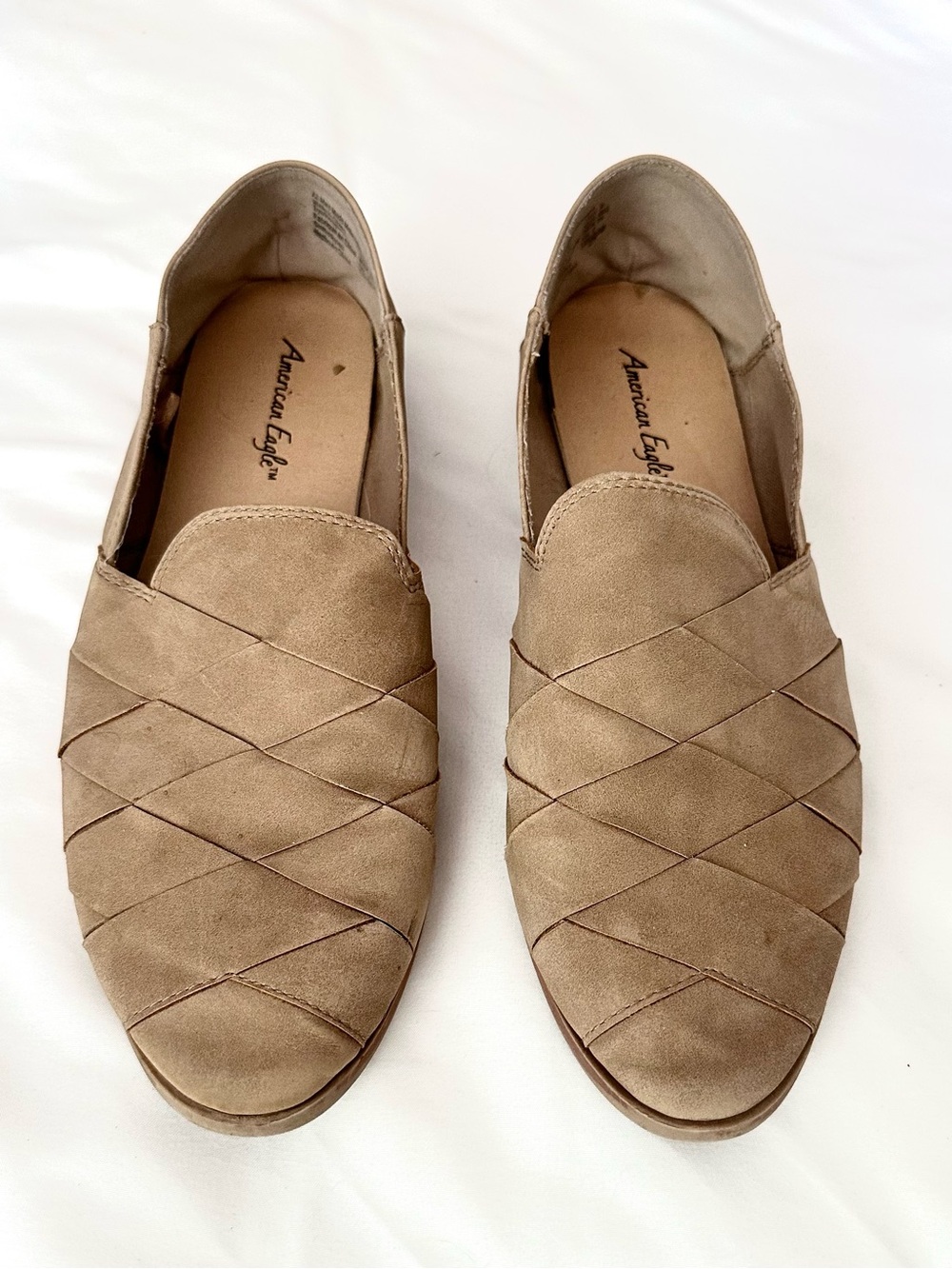 American Eagle Outfitters Women's Woven Slip-On Flats in Tan